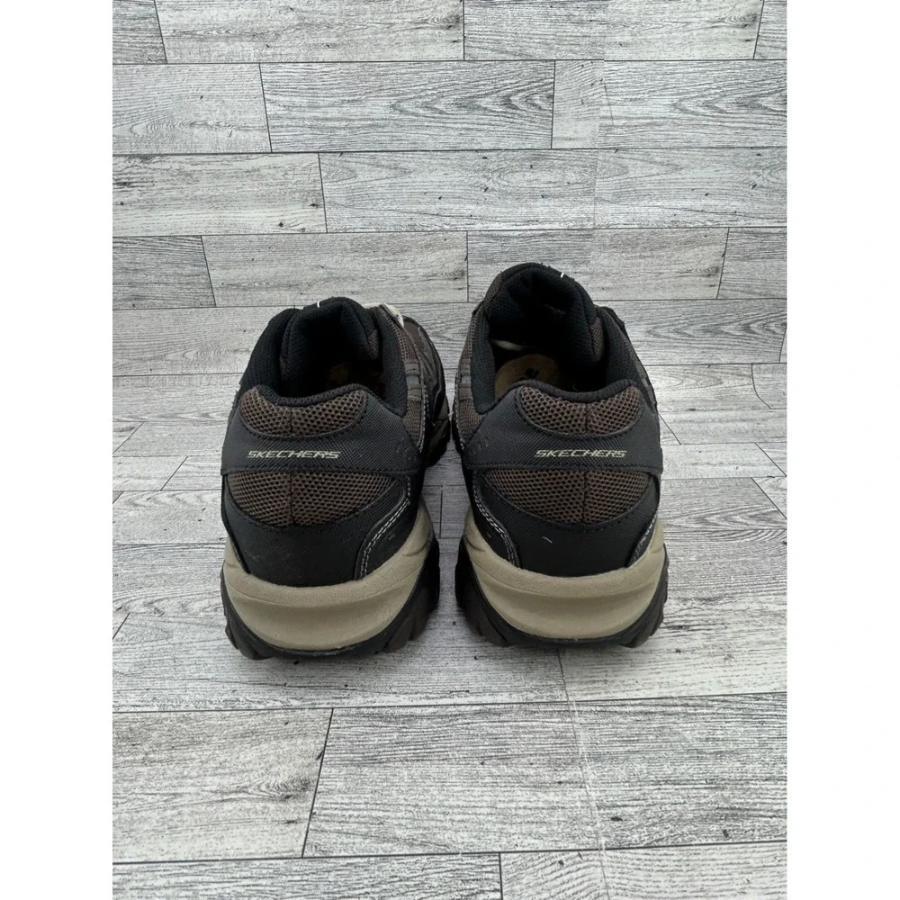 Skechers Athletics Men 10.5 Brown Black Leather Hiking‎ Walking Shoes 50125EWW